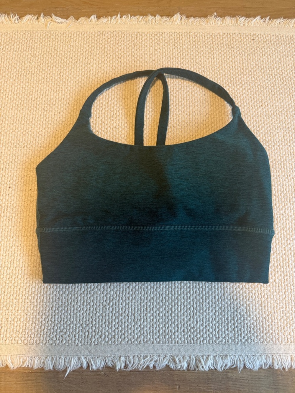 Vuori Deep Teal Strappy Seamless Sports Bra